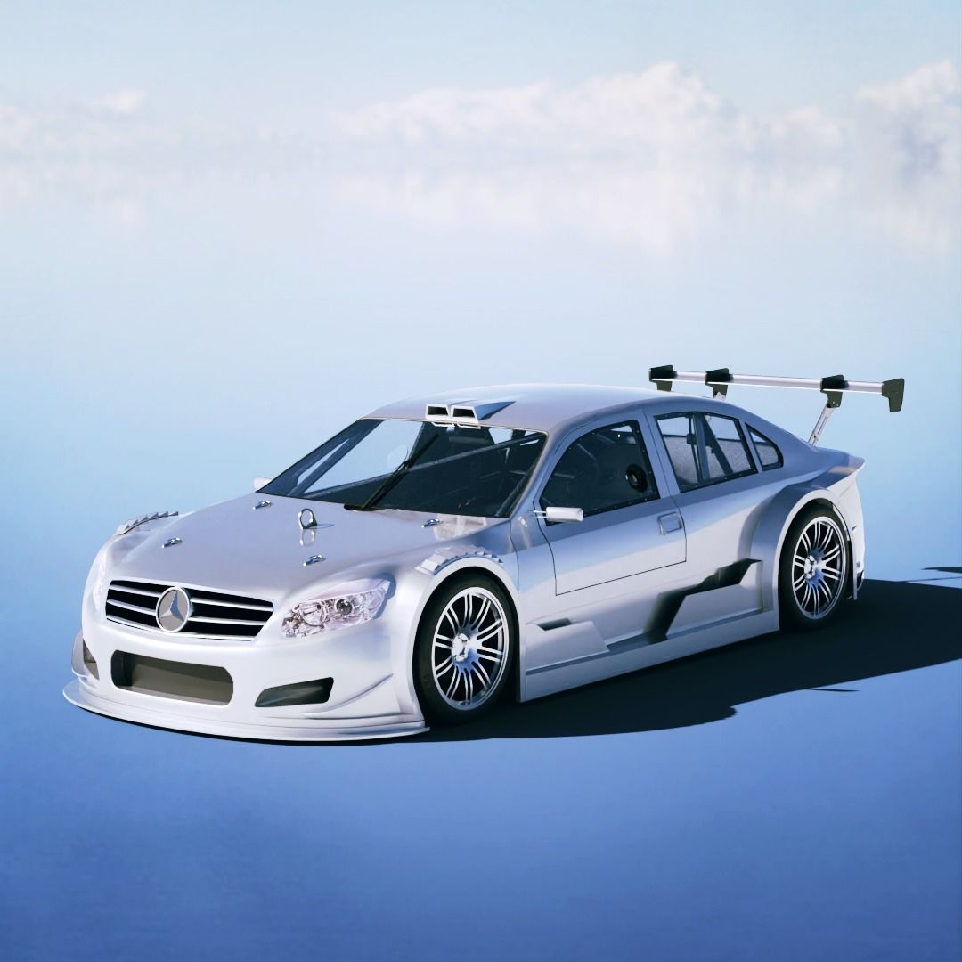 Mercedes Benz C Class Touring Race 2018 Low-poly 3D model_3