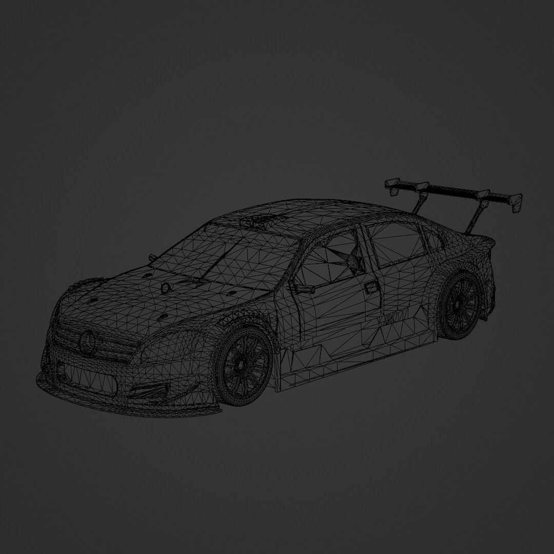 Mercedes Benz C Class Touring Race 2018 Low-poly 3D model_5