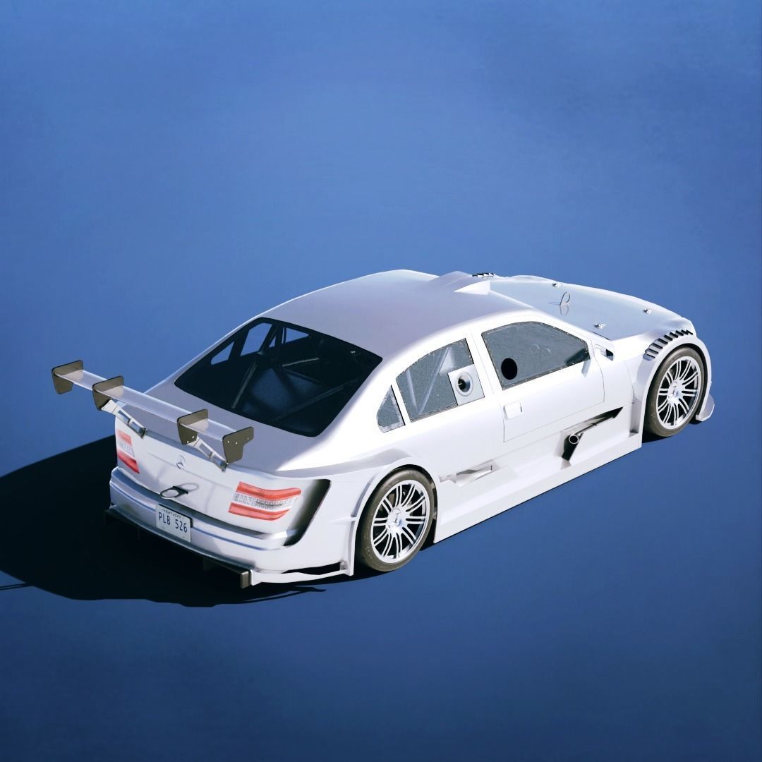Mercedes Benz C Class Touring Race 2018 Low-poly 3D model_2