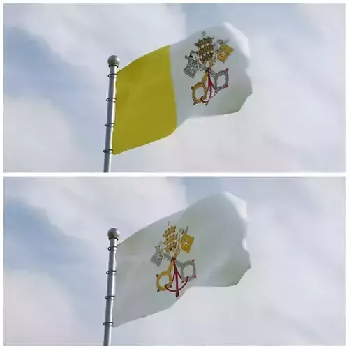 Animated Vatican Flags 3D model