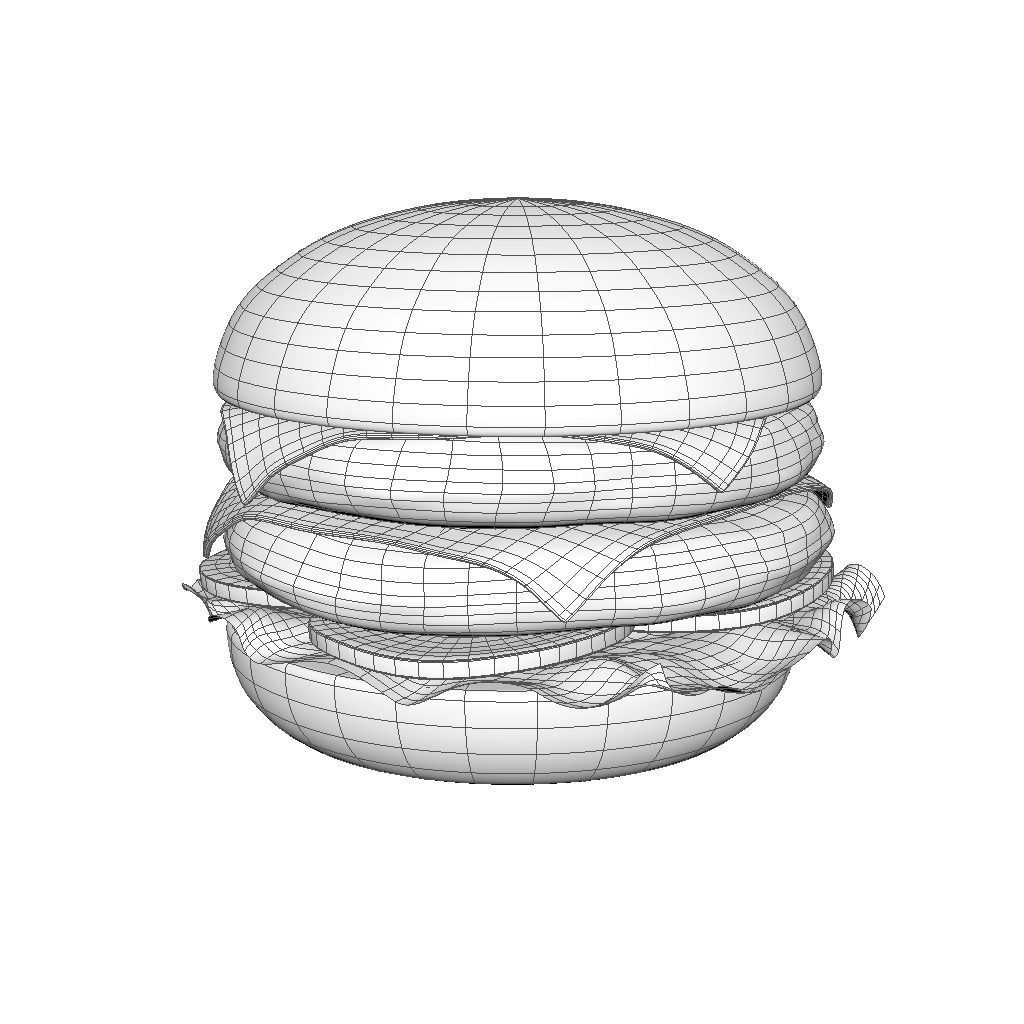 Animated Double Cheeseburger Hamburger 3D model_5