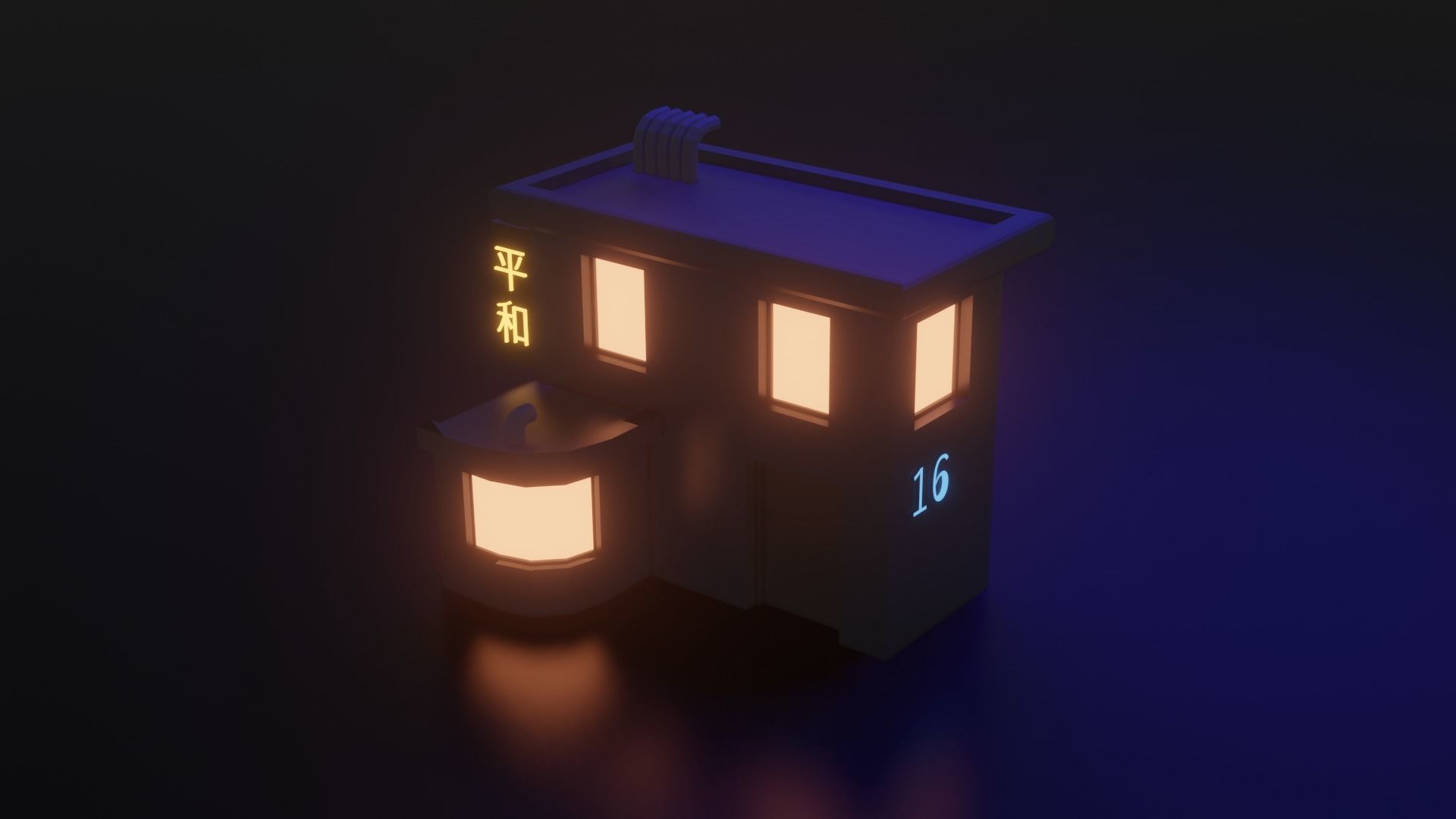 Low-poly Cyberpunk city pack Low-poly 3D model_2