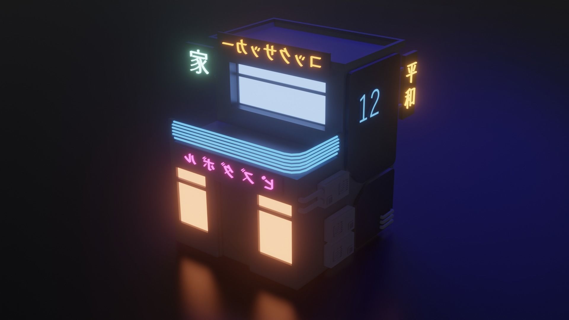 Low-poly Cyberpunk city pack Low-poly 3D model_6