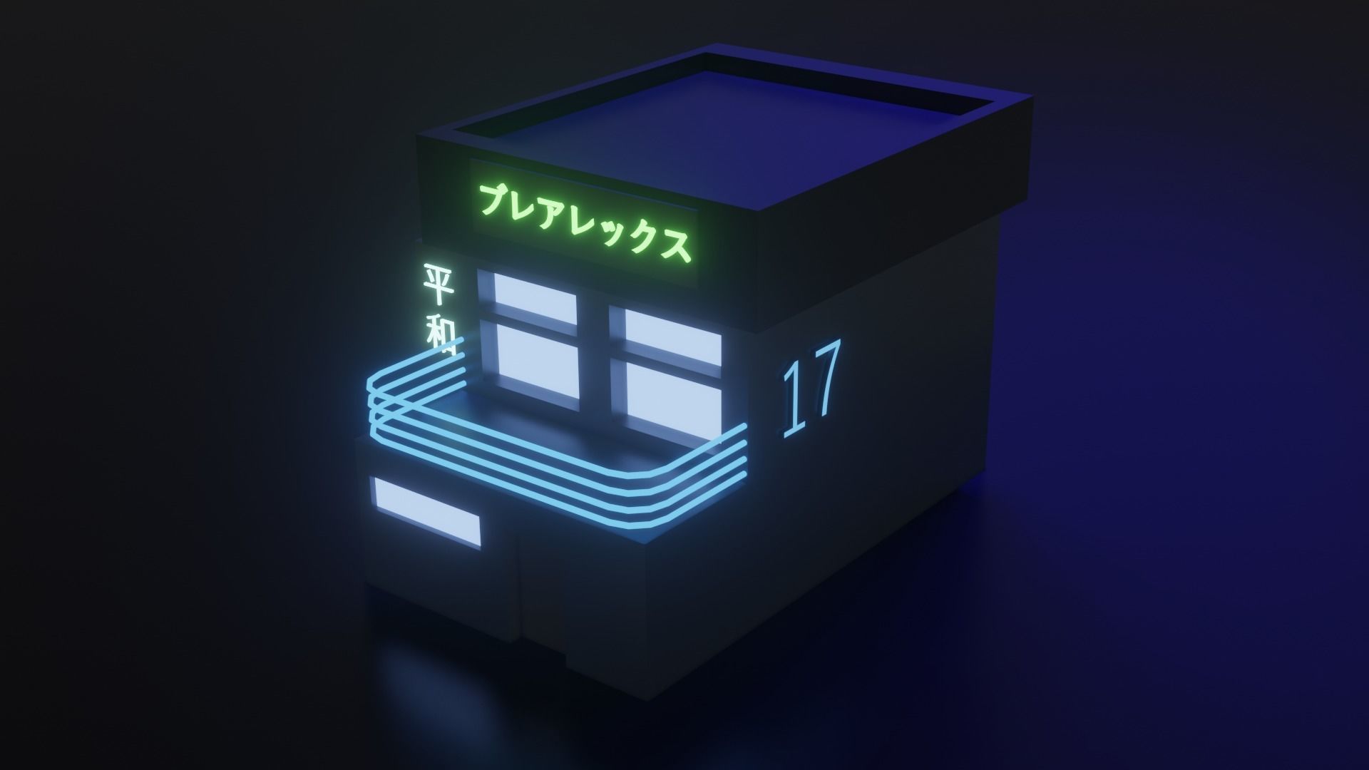 Low-poly Cyberpunk city pack Low-poly 3D model_4