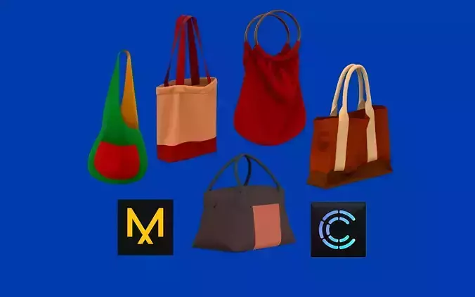 Hand Bag pack MD CLO 3D ZPRJ ZPAC project files 3D model