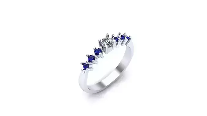 Anel solitario com pedras variadas