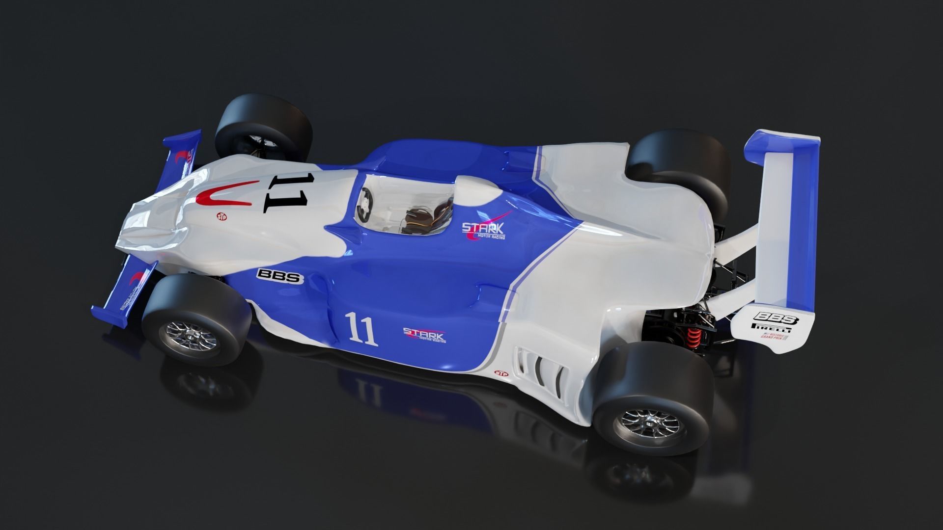 stark f1 car Low-poly 3D model_5