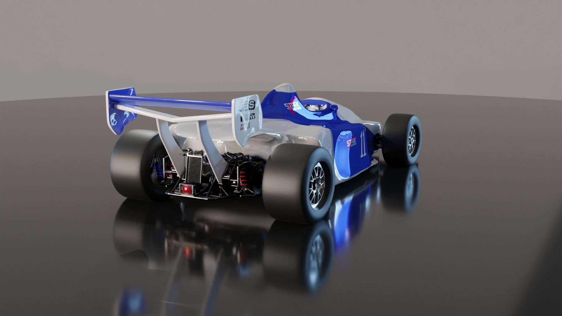 stark f1 car Low-poly 3D model_1