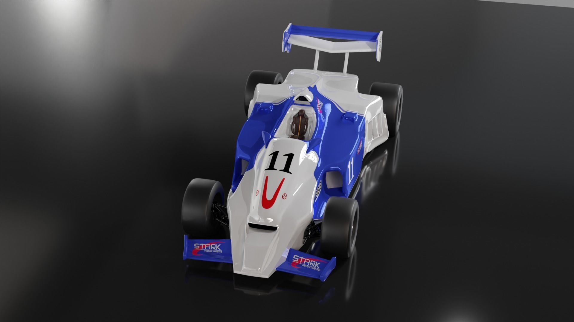 stark f1 car Low-poly 3D model_2