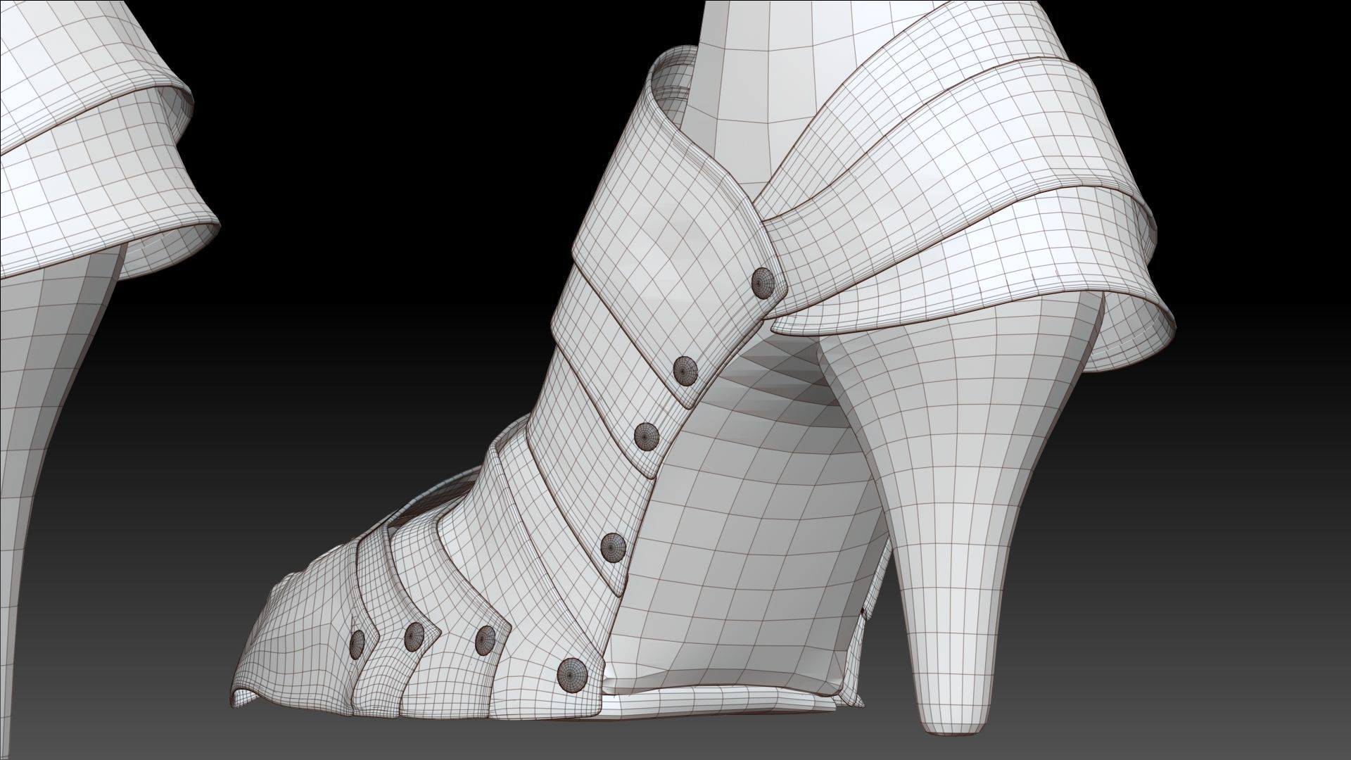 Female Knigt Foot Armor Sculpt Project 3D model_10