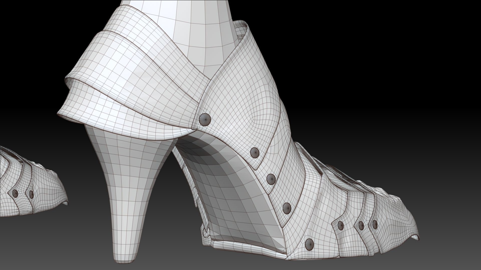 Female Knigt Foot Armor Sculpt Project 3D model_9