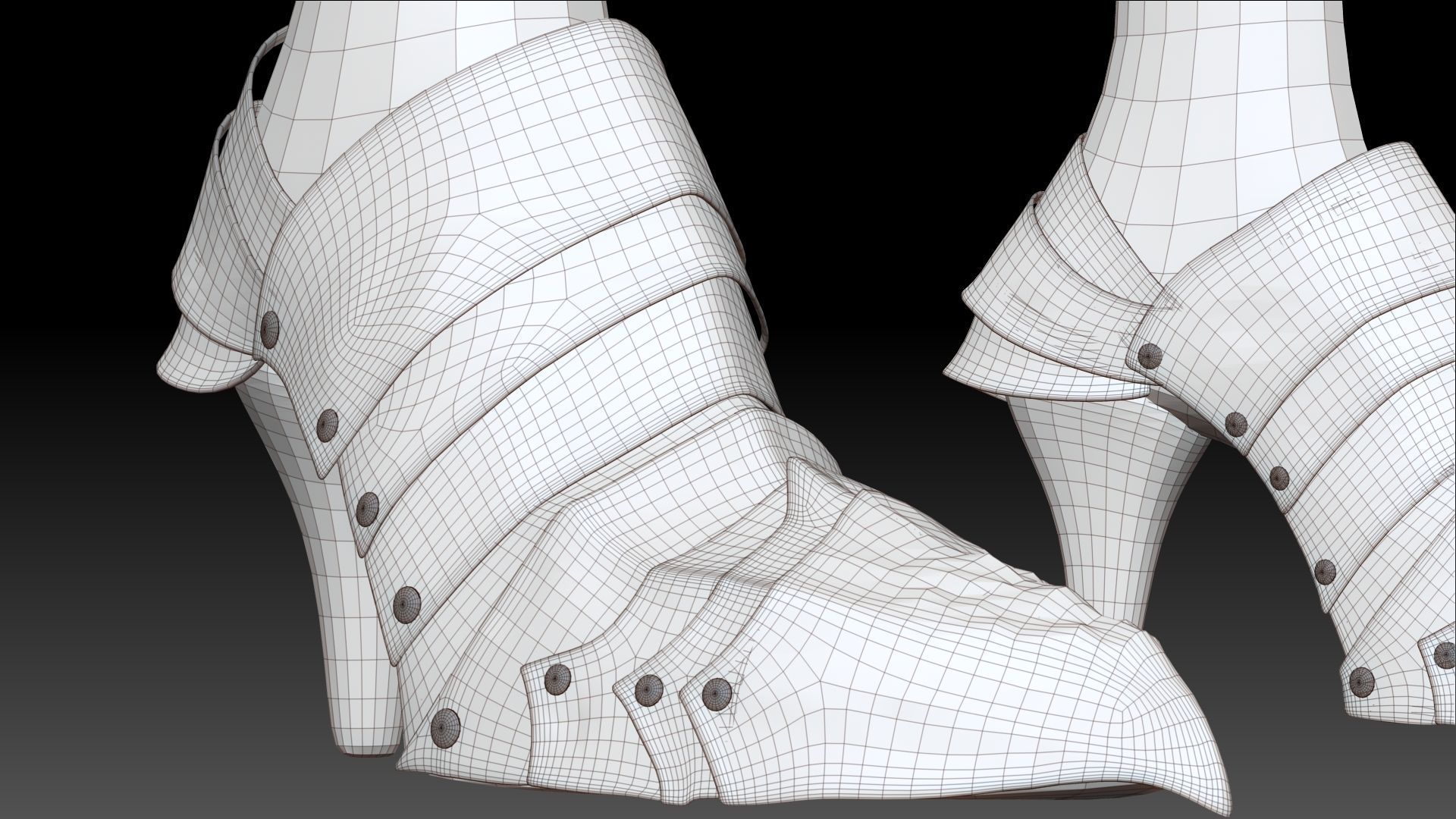 Female Knigt Foot Armor Sculpt Project 3D model_8