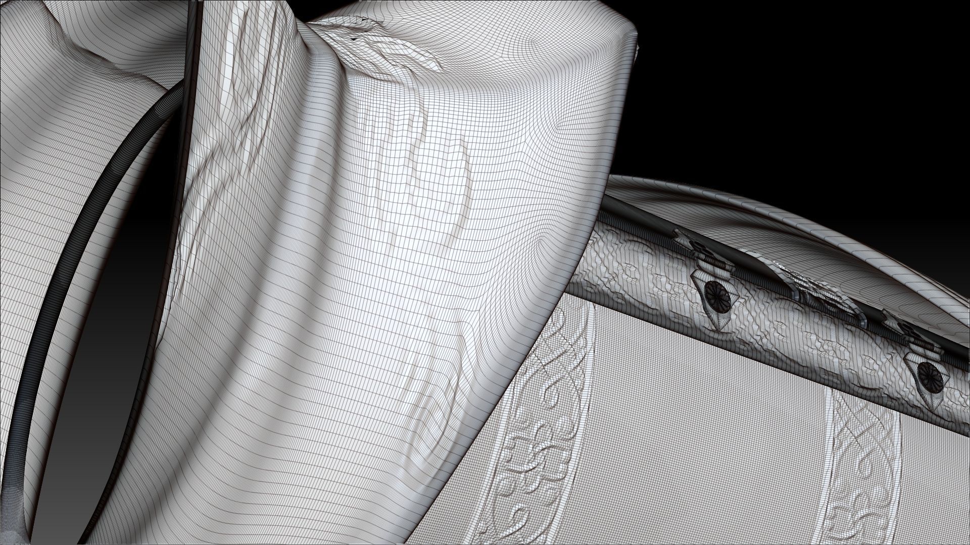 Female Knigt Hand Wrist Elbow Armor Sculpt Project 3D model_11