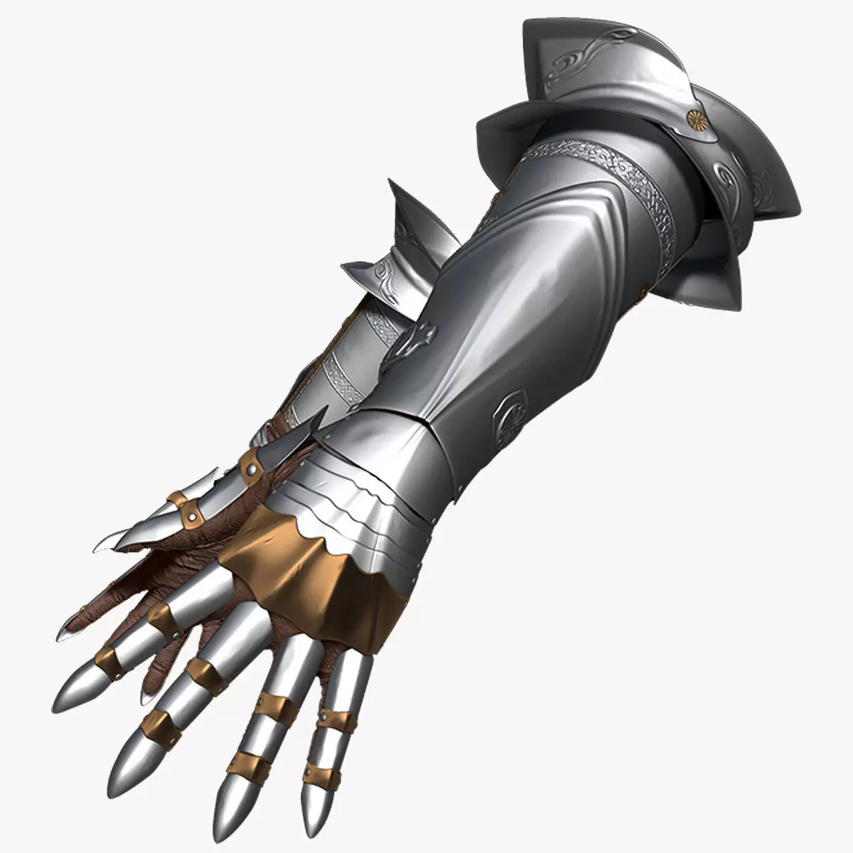 Female Knigt Hand Wrist Elbow Armor Sculpt Project 3D model_0