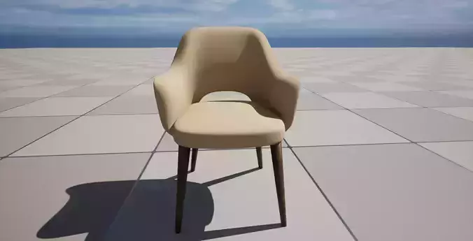 Modern Chair 3D model Cream Colour