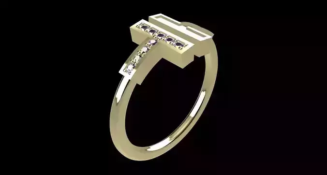 Marquise emerald and diamond ring ready for print 3D print model