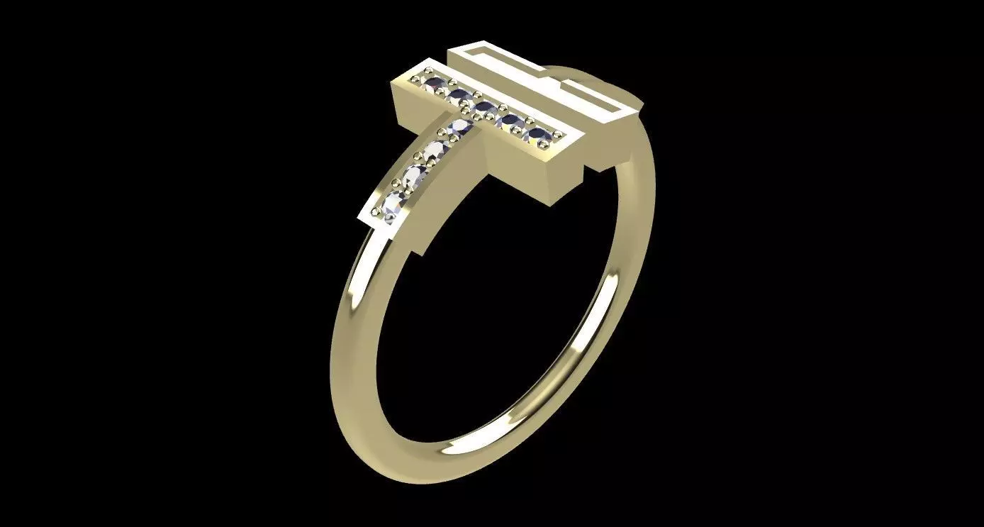 Marquise emerald and diamond ring ready for print 3D print model 3D model_0