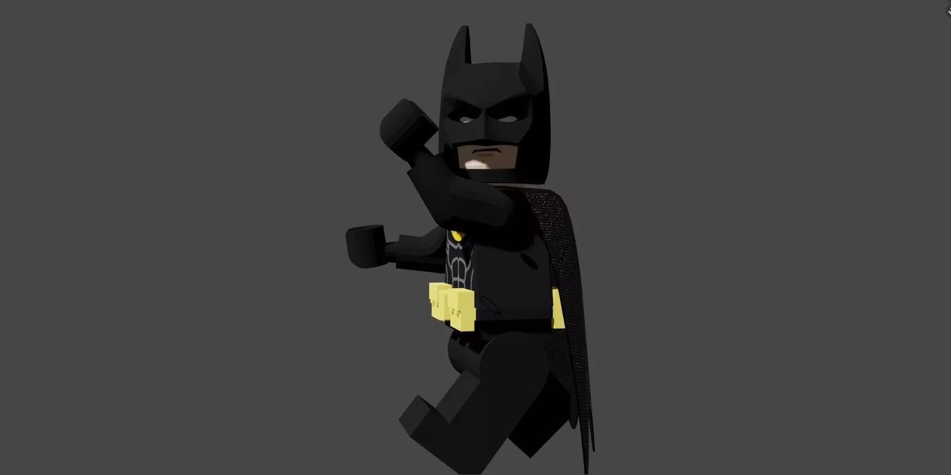 Lego Batman Rigged Low-poly 3D model_0