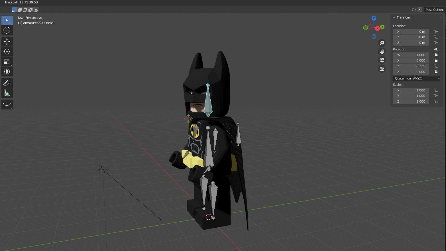 Lego Batman Rigged Low-poly 3D model_5