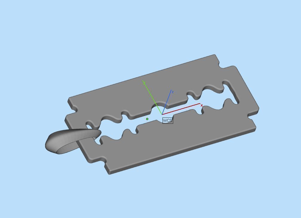 razor blade pendent  3D print model_8