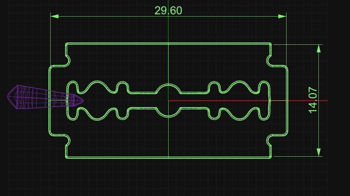 razor blade pendent  3D print model_1