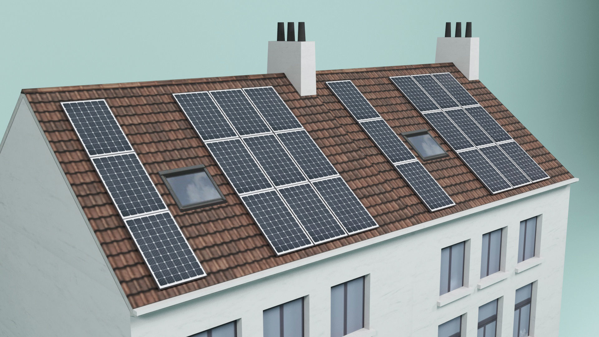 Solar installation building 1 Low-poly 3D model_3