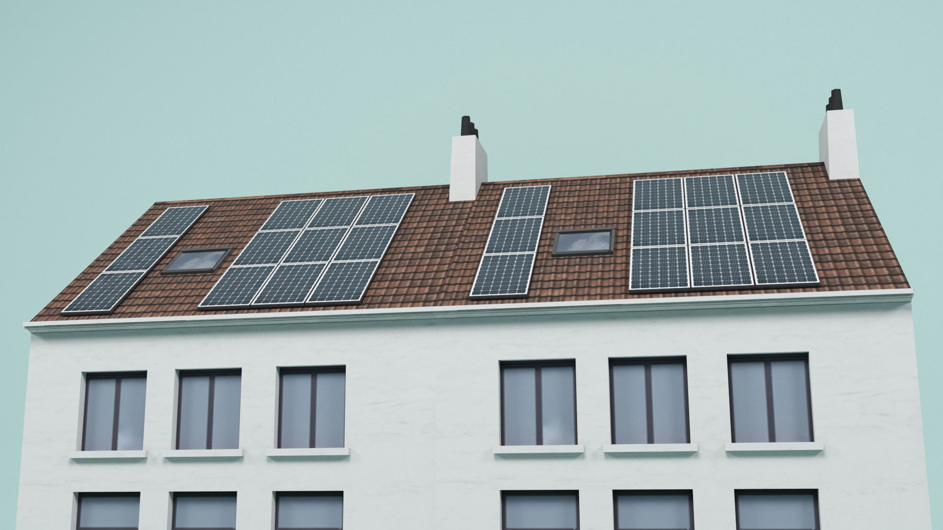 Solar installation building 1 Low-poly 3D model_5