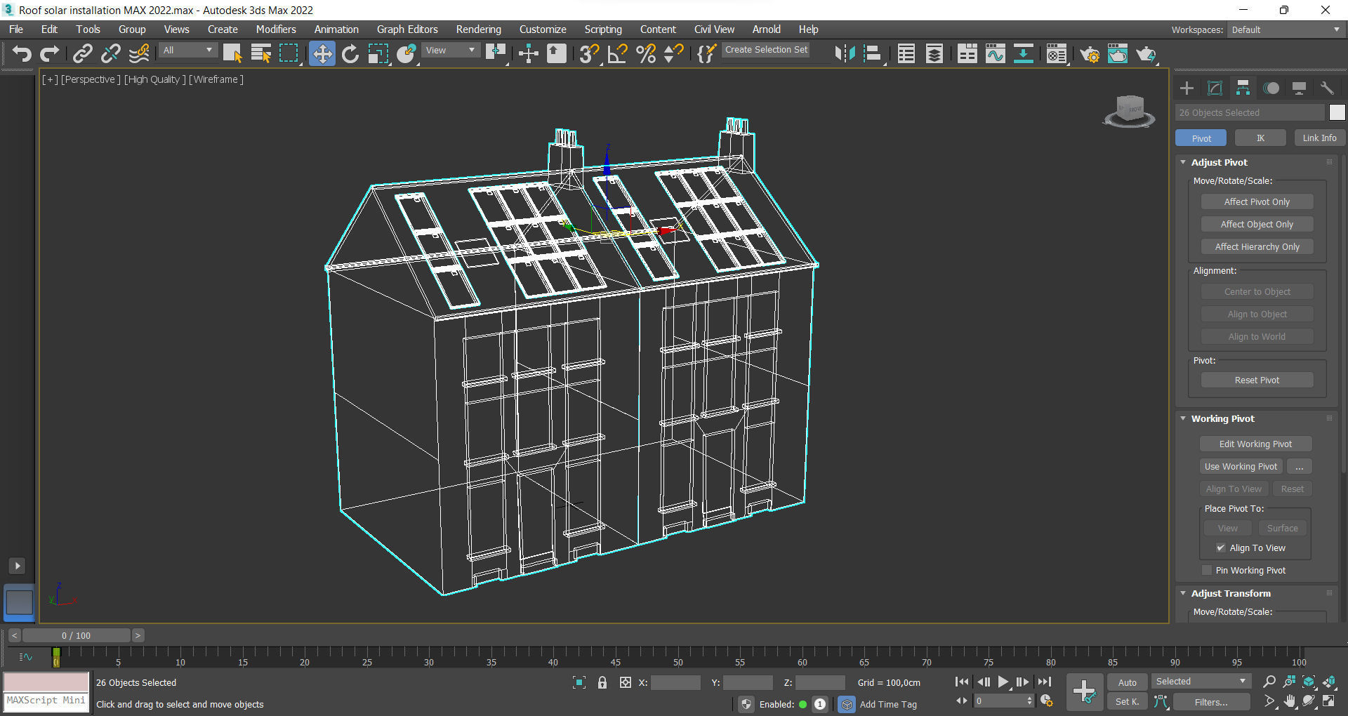 Solar installation building 1 Low-poly 3D model_9