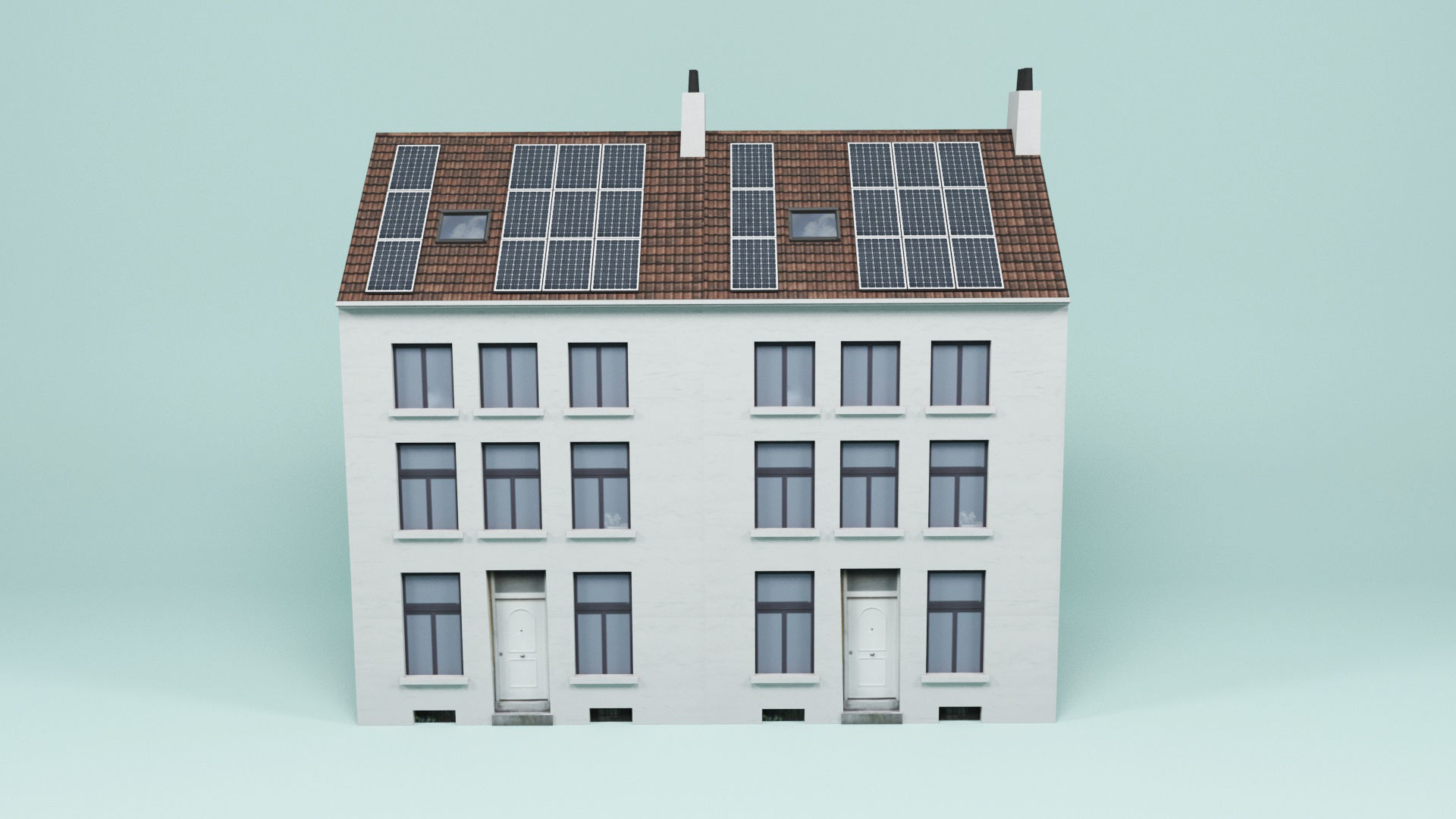 Solar installation building 1 Low-poly 3D model_2