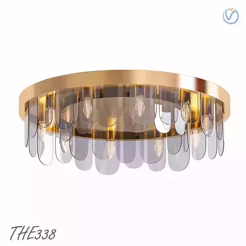 THE338 gold and glass ceiling light