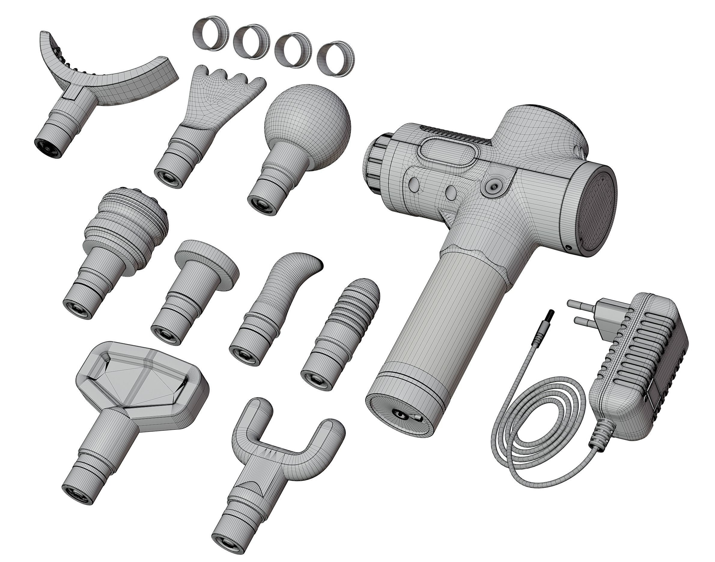 Massage gun 3D model_10