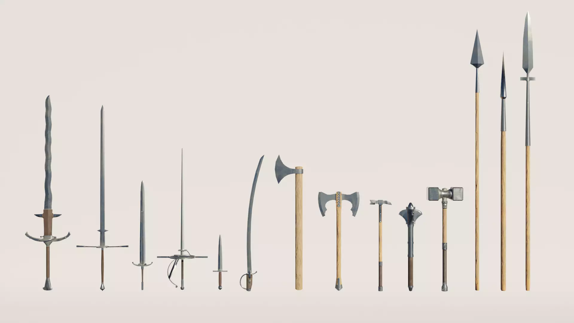 Medieval Weapon Pack Free low-poly 3D model