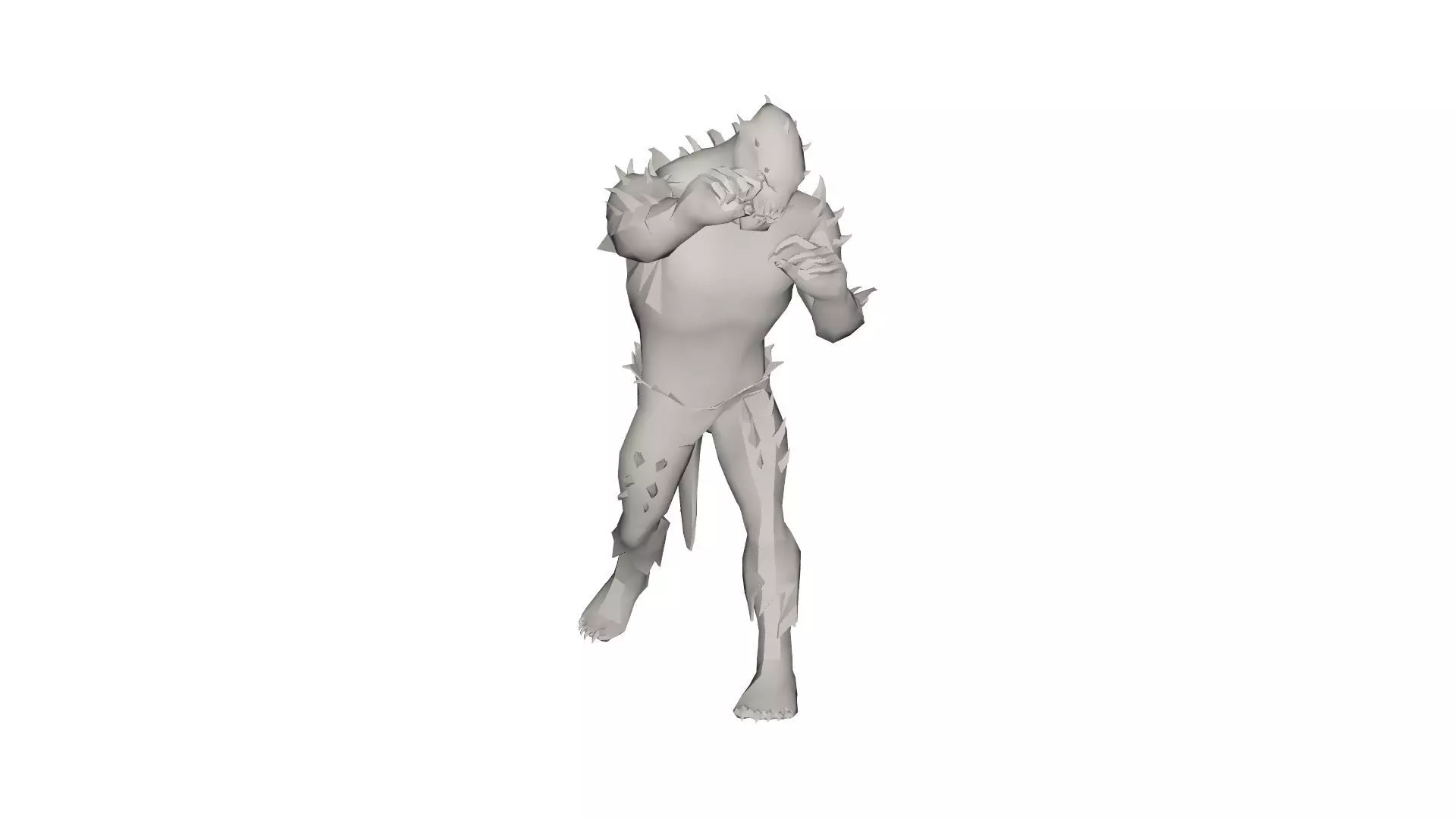 Monster man Low-poly 3D model_0
