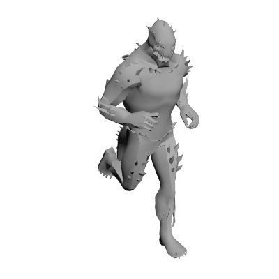 Monster figure of man running Low-poly 3D model_8