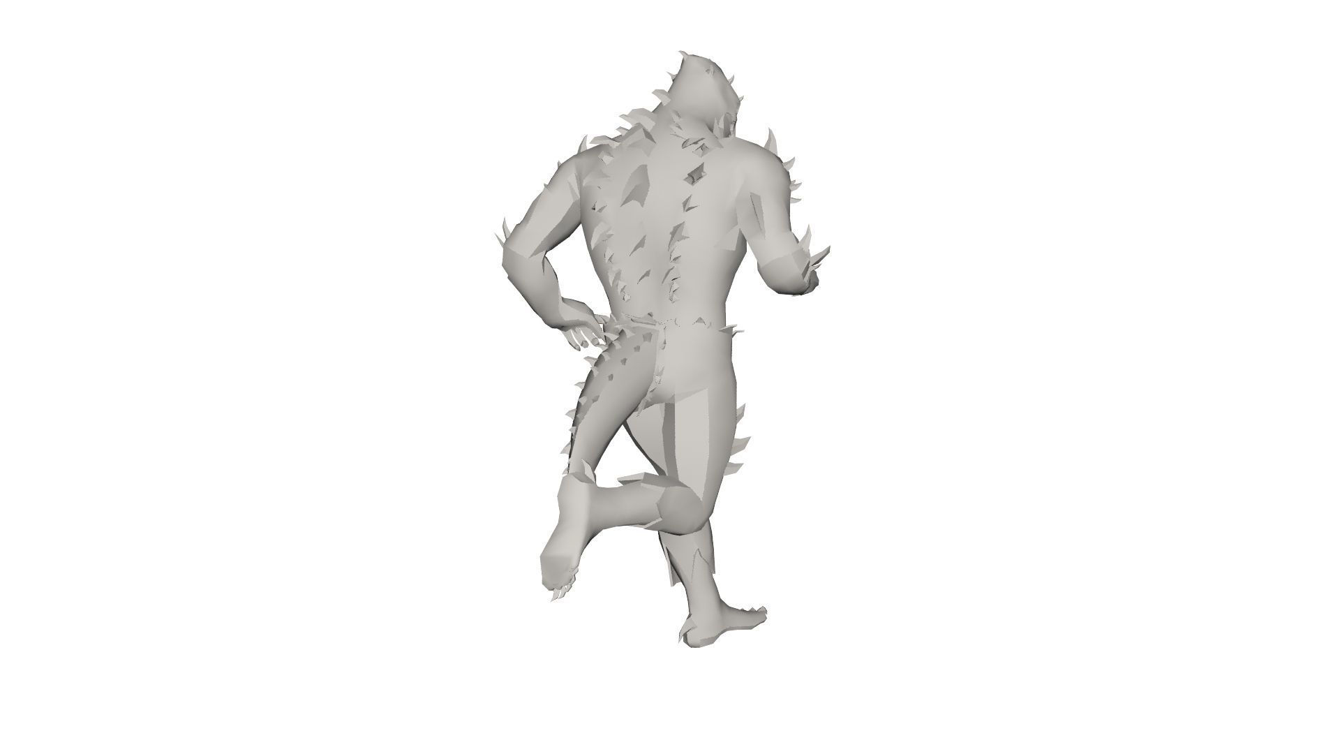 Monster figure of man running Low-poly 3D model_4