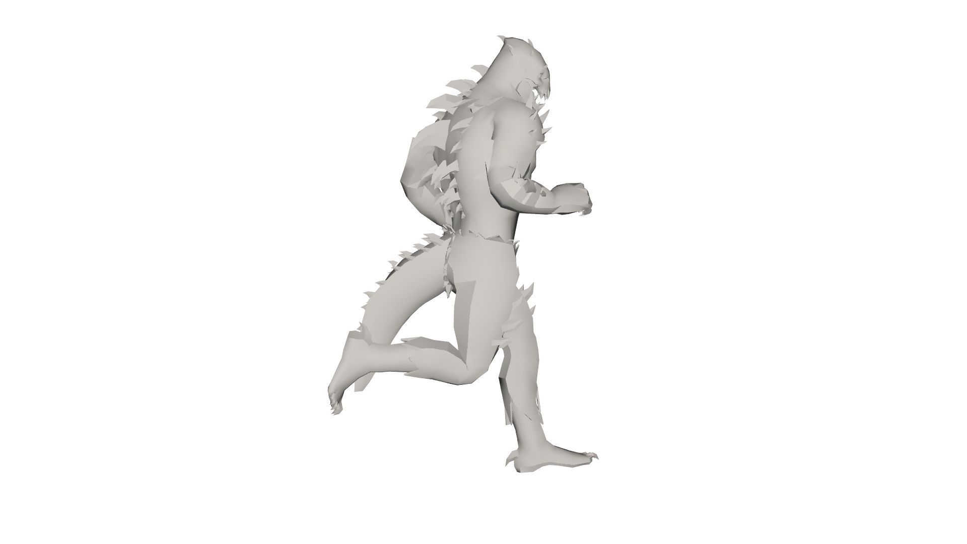 Monster figure of man running Low-poly 3D model_3