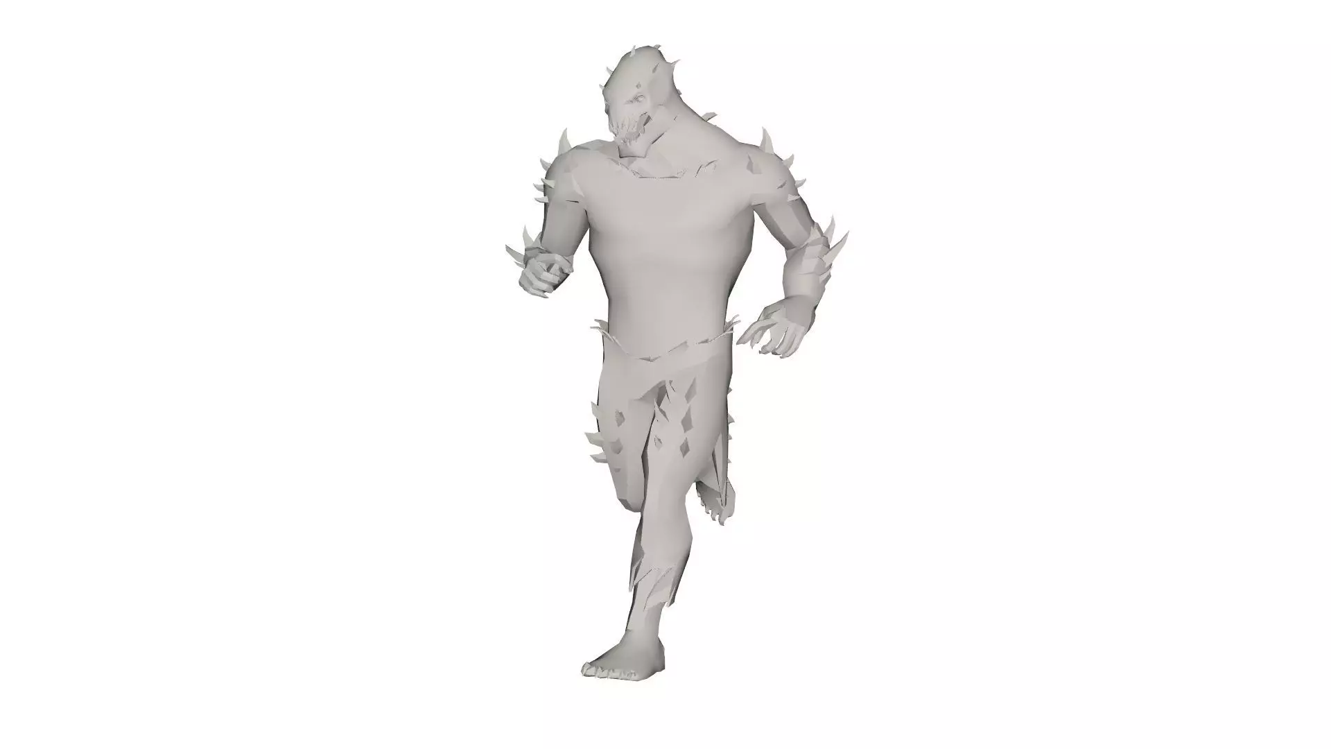 Monster figure of man running Low-poly 3D model_0