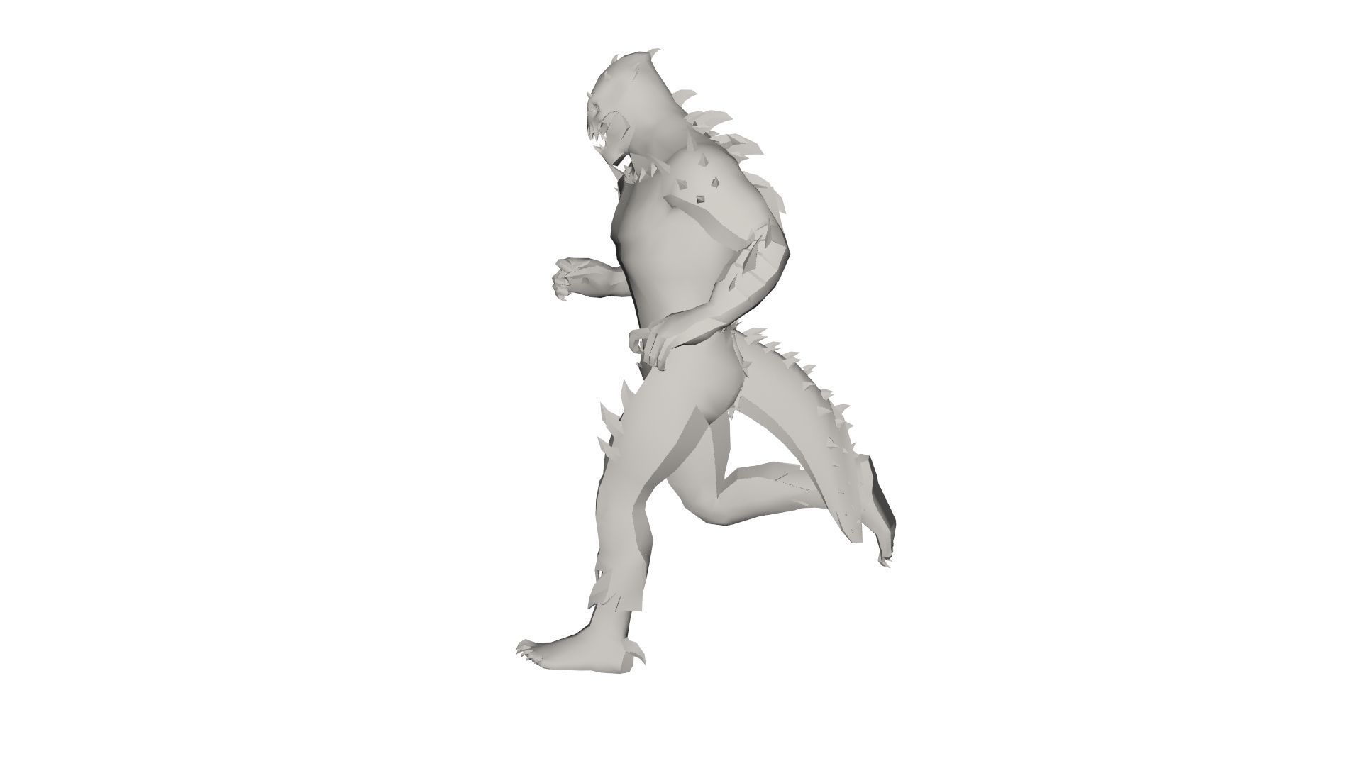 Monster figure of man running Low-poly 3D model_7