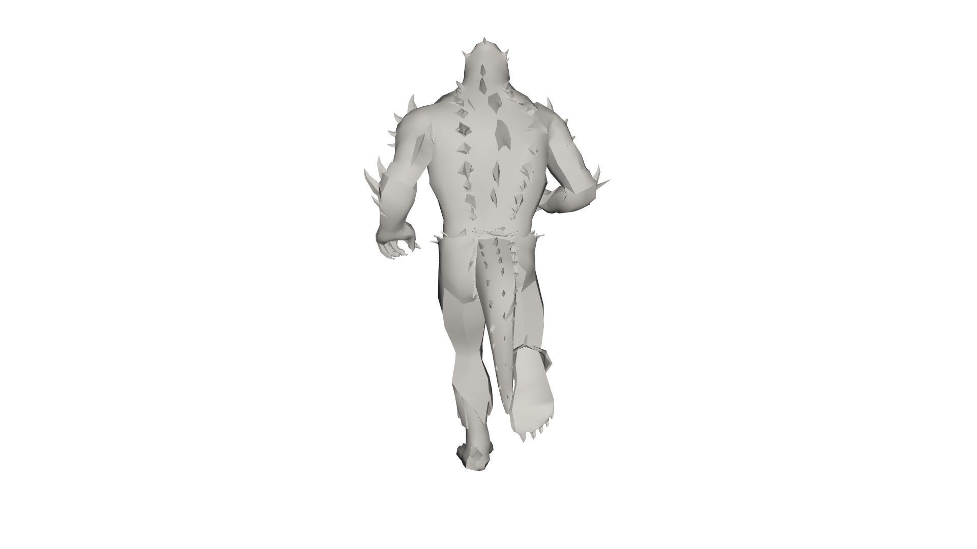 Monster figure of man running Low-poly 3D model_5