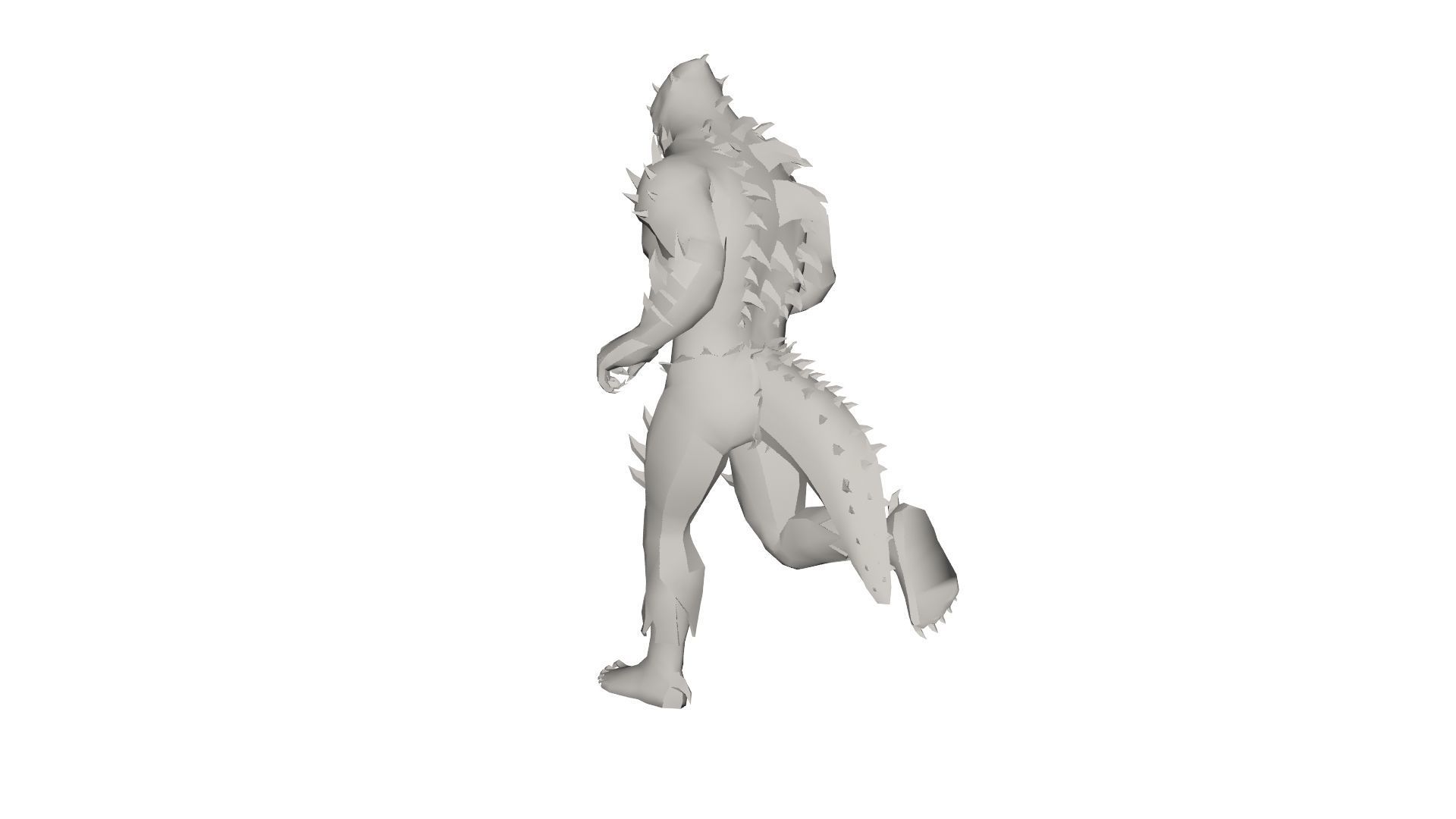 Monster figure of man running Low-poly 3D model_6
