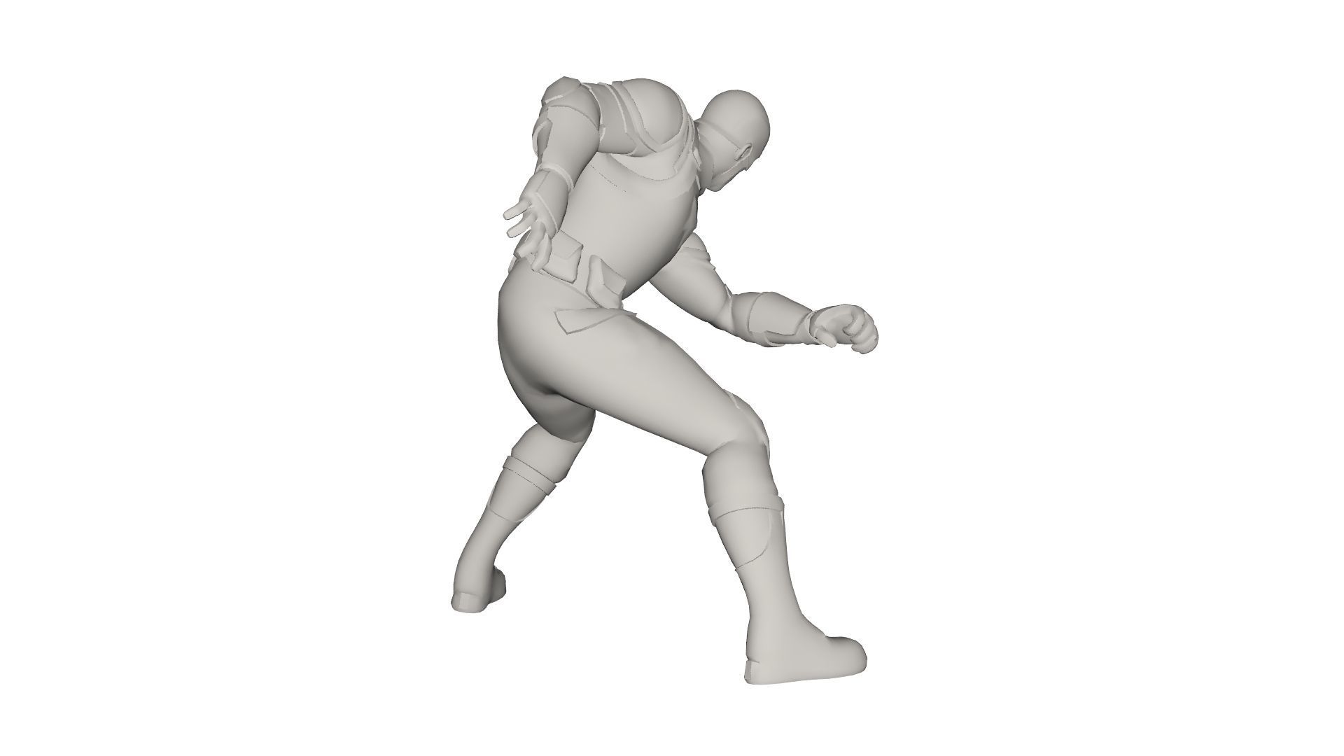 Superhero concept Low-poly 3D model_4