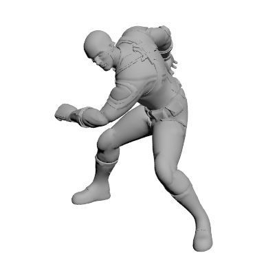 Superhero concept Low-poly 3D model_8