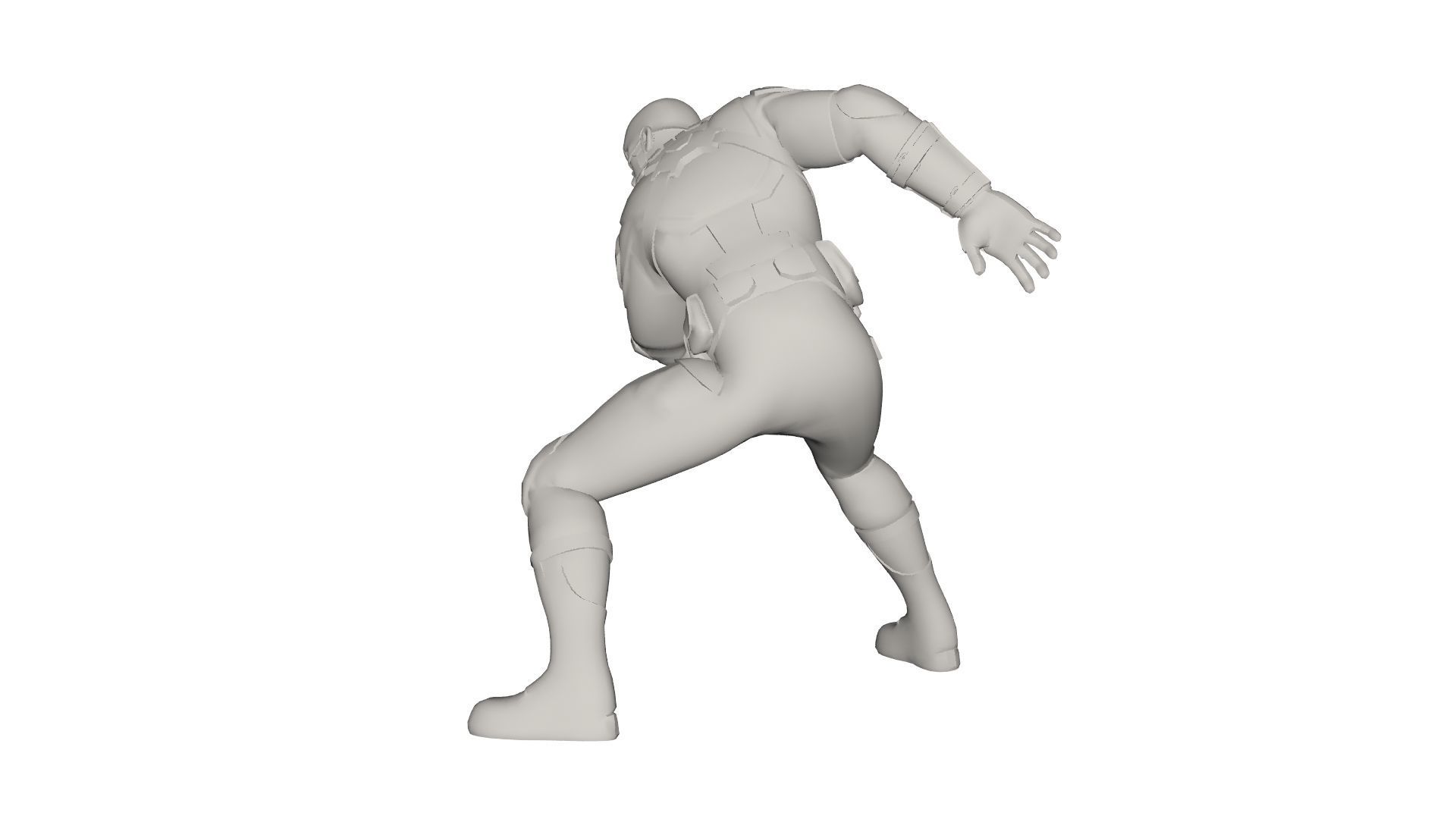 Superhero concept Low-poly 3D model_6