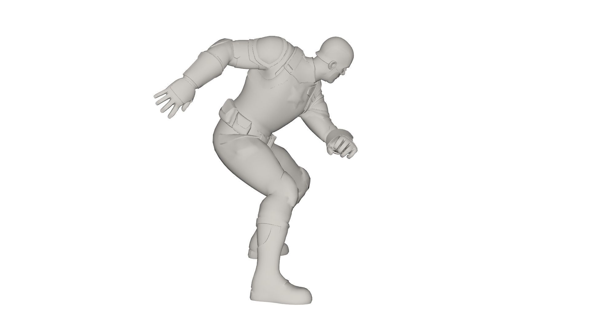 Superhero concept Low-poly 3D model_3
