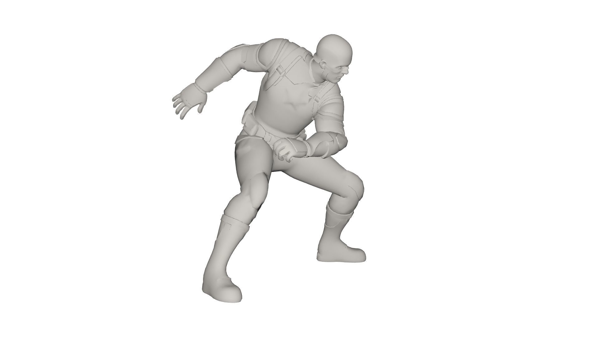 Superhero concept Low-poly 3D model_2