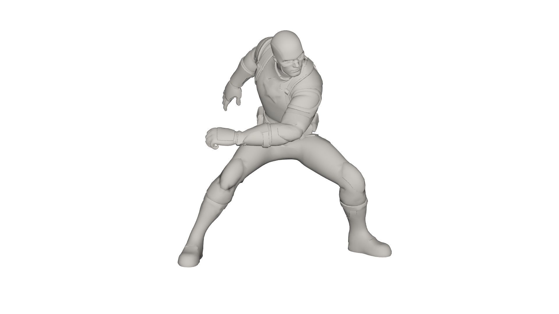 Superhero concept Low-poly 3D model_1