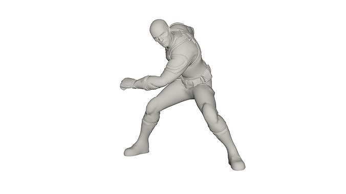 Superhero concept Low-poly 3D model