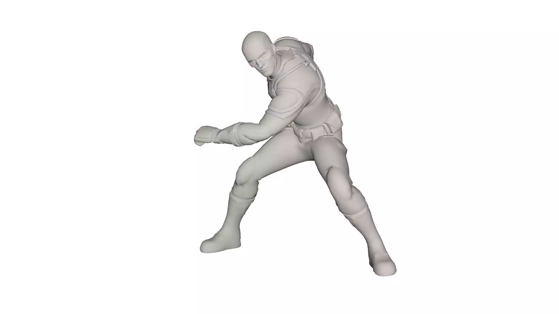Superhero concept Low-poly 3D model_0