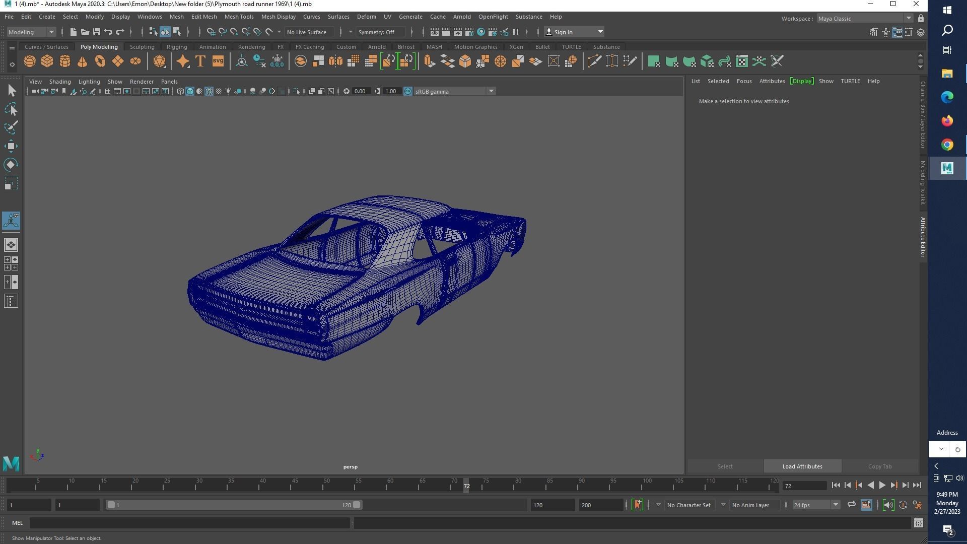 Plymouth road runner 1969 3D print model_18