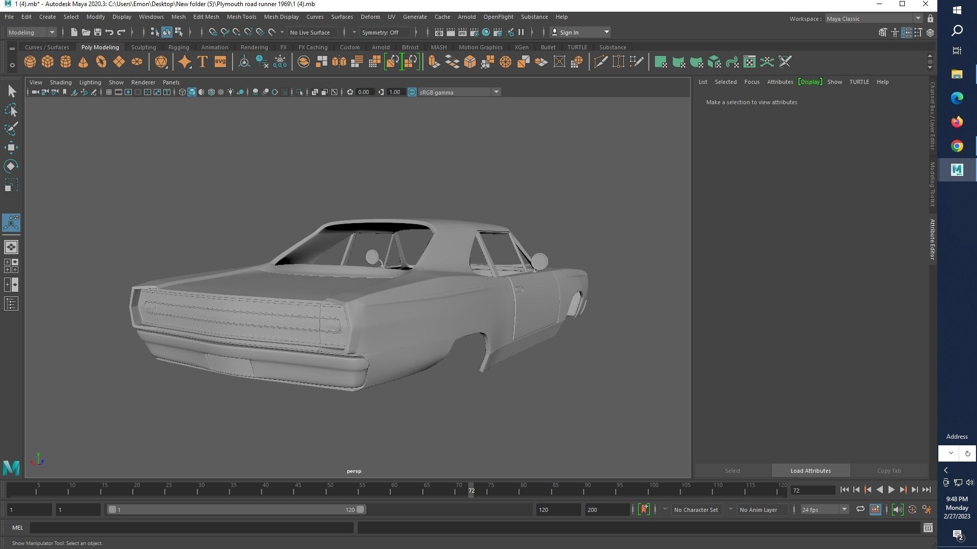 Plymouth road runner 1969 3D print model_15